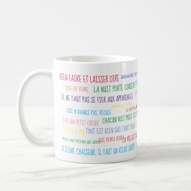 Französische Sprichworte Classic Tasse, 325 ml Kaf Kaffeetasse (Links)