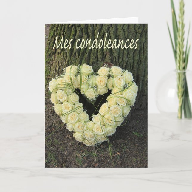 Französische Sympathie-Karte, Mes Condoleances Karte (Vorderseite)