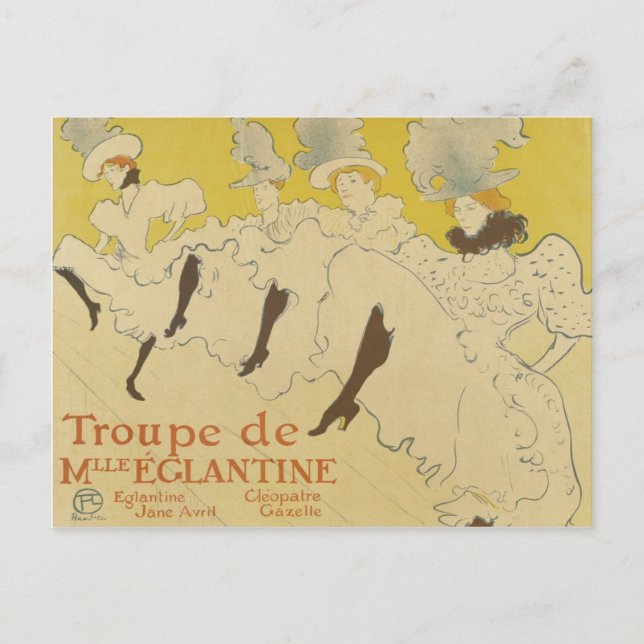 Französische Tänzer Vintage Postkarte (Vorderseite)