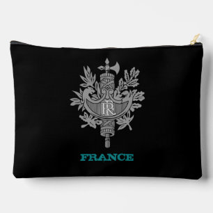 französische Tasche, französisches Wappen / Flagge Zubehörtasche