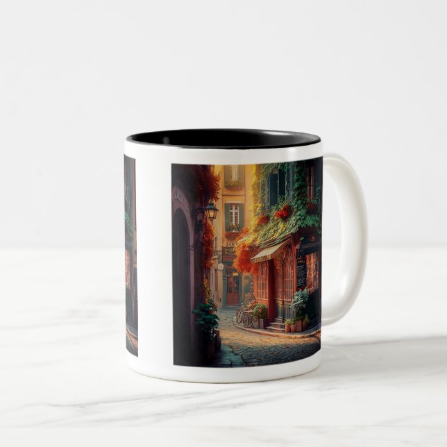 Französische Tasse mit zwei Tonen, 11 oz (VorderseiteRechts)