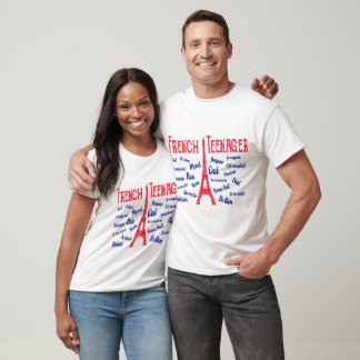Französische Teenager Eiffelturm Paris Sprache Wor T-Shirt