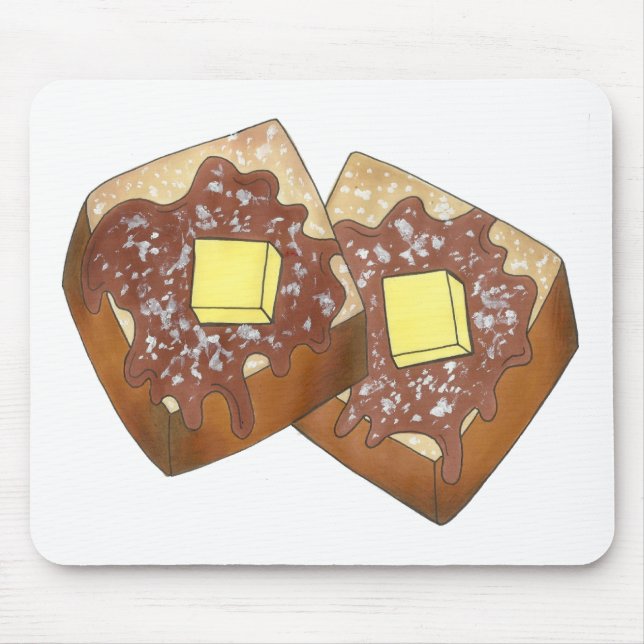 Französische Toast Butter und Syrup Diner Frühstüc Mousepad (Vorne)