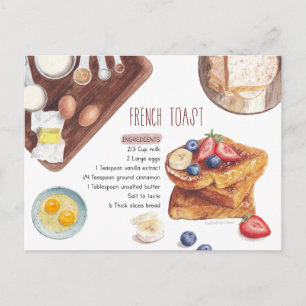 Französische Toastrezeptkarte Postkarte