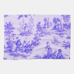 Französische Toile de Jouy blau-weiß elegant Geschirrtuch