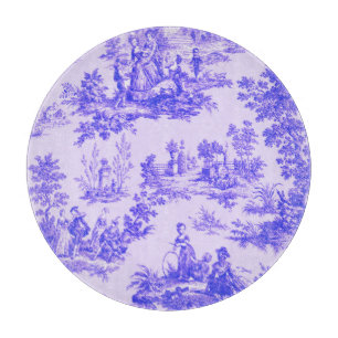 Französische Toile de Jouy blau-weiß elegant Schneidebrett