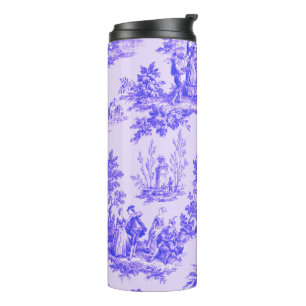 Französische Toile de Jouy blau-weiß elegant Thermosbecher