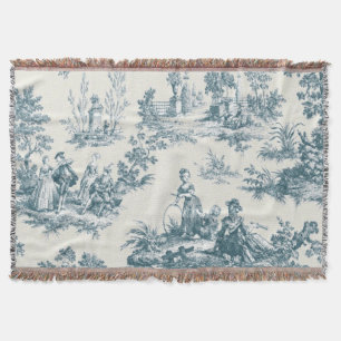 Französische Toile de Jouy in sagem Grün elegant Decke