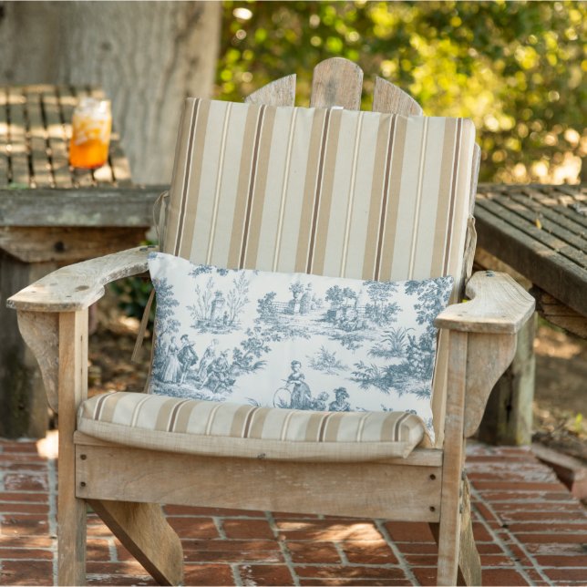 Französische Toile de jouy Salin Gartensitzplatz i Kissen Für Draußen (Stuhl )