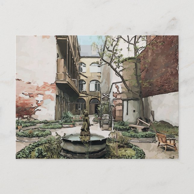 Französische Viertel Courtyard Postkarte (Vorderseite)