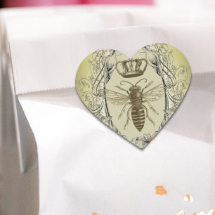 Französische viktorianische Kronenkönigin Herz-Aufkleber