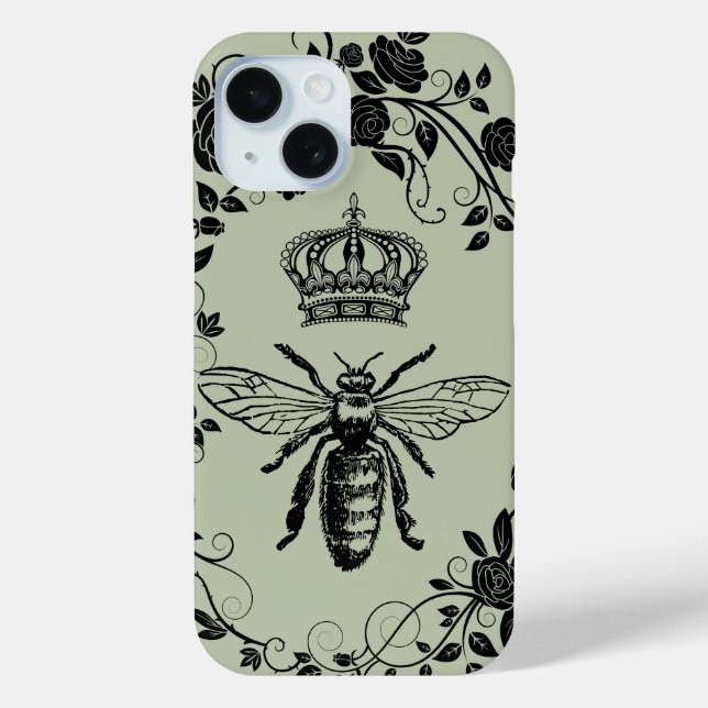 Französische viktorianische Kronenkönigin iPhone 15 Hülle (Rückseite)