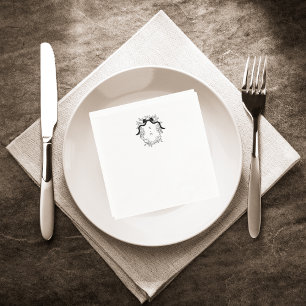 Französische Viktorianische Monogram Wedding Party Serviette