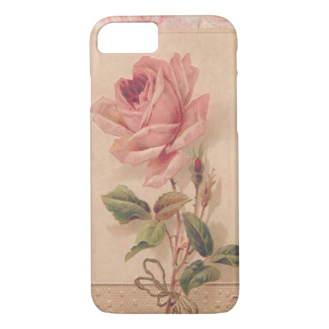 Französische viktorianische rosa Rose Case-Mate iPhone Hülle (Rückseite)