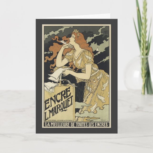 Französische Vintage Jugendstil Karte (Vorderseite)