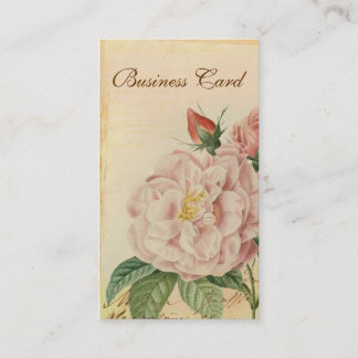 Französische Vintage rosa Rosen-Geschäfts-Karten Visitenkarte