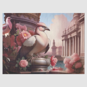 Französische Vögel rosa Seidenpapier
