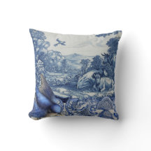 Französische Vogelkuh-Bäume Blau- und Weißtoilkoll