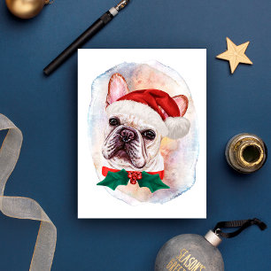 Französische Weihnachtsgeschenke für Hunde Liebhab Feiertagspostkarte