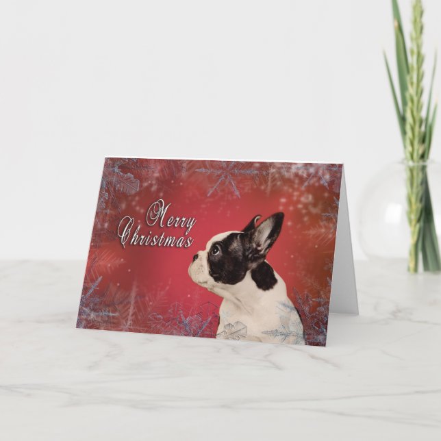 Französische Weihnachtskarte Feiertagskarte (Vorderseite)