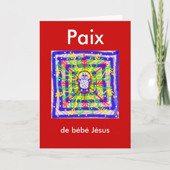 Französische Weihnachtskarte Feiertagskarte (Vorderseite)