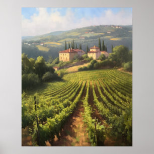 Französische Weinberge Landschaft Kunst, Dichtung Poster