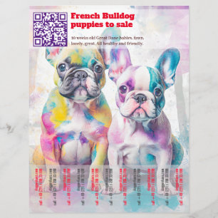 Französische Welpen Design Flyer