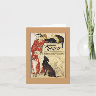Französische Werbe-Postkarte für Tierärzte Karte