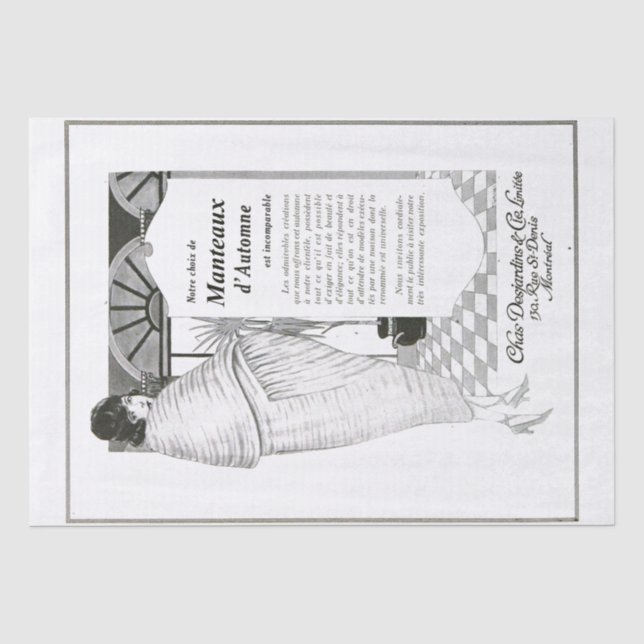 Französische Werbung Decoupage Extravagant Lady Vi Seidenpapier (Vorderseite)