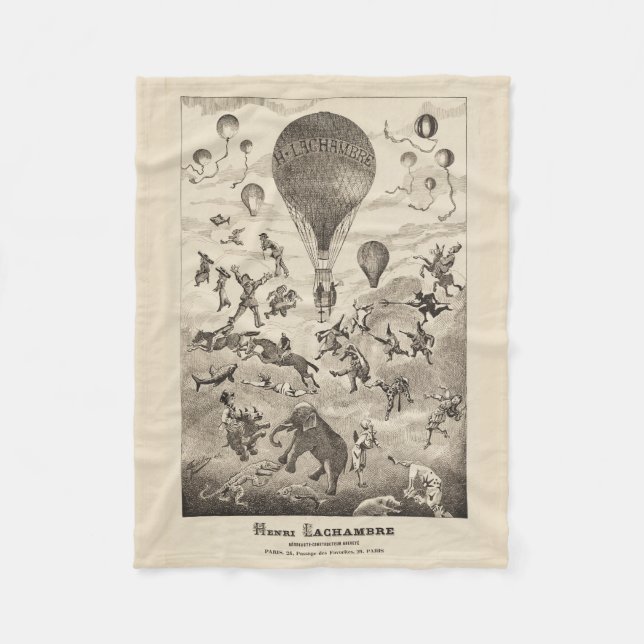 Französische Werbung für Ballonhersteller Fleecedecke (Vorderseite)