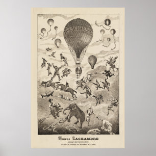 Französische Werbung für Ballonhersteller Poster
