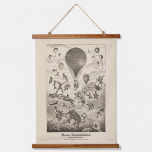 Französische Werbung für Ballonhersteller Wandteppich Mit Holzrahmen