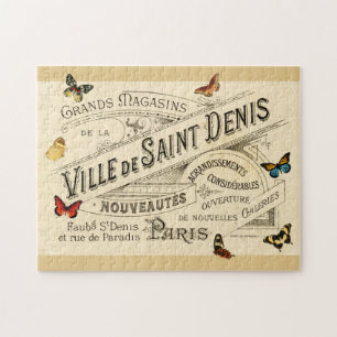 Französische Werbung mit Vintagen Schmetterlingen,