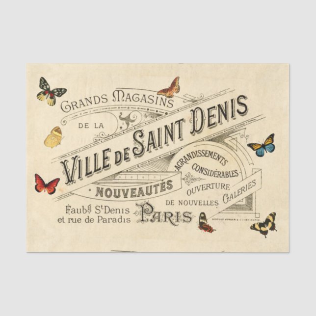 Französische Werbung und Vintage Schmetterlinge, D Seidenpapier (Vorderseite)