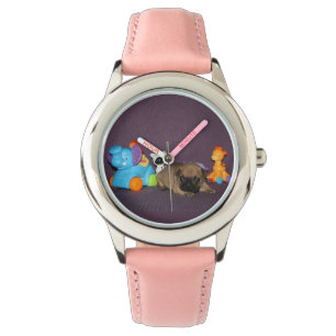 Französischen Bulldoggen kleiner Welpe Bulldog Armbanduhr