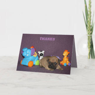 Französischen Bulldoggen kleiner Welpe Bulldog Dankeskarte
