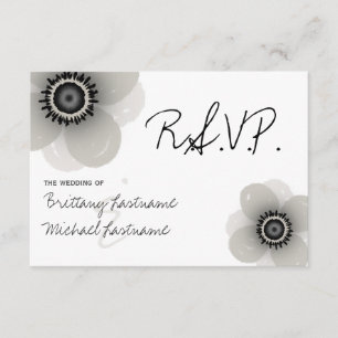Französischer Anemone Wedding RSVP Karte