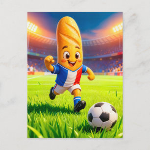 Französischer Baguette-Fußballspieler im Stadion i Postkarte