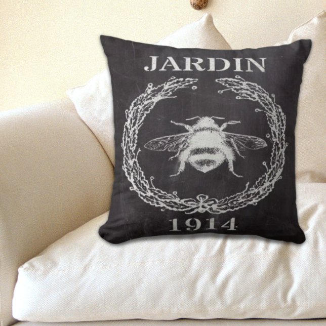 Französischer Bauernhof Kalkboard Vintage Biene Kissen (french country farmhosue chalkboard vintage bee throw pillow)