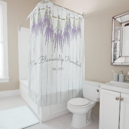 Französischer Bauernhof Lavender Bundle White Bow Duschvorhang