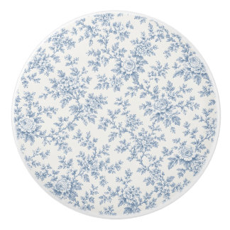 Französischer Blaue-Toile-Keramik-Schrankknauf Keramikknauf