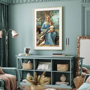 Französischer Blauer Madonnenposter Poster