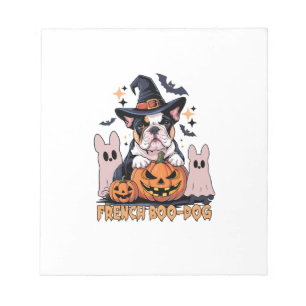 Französischer Boo Hund Süßer Franzose Halloween Ge Notizblock