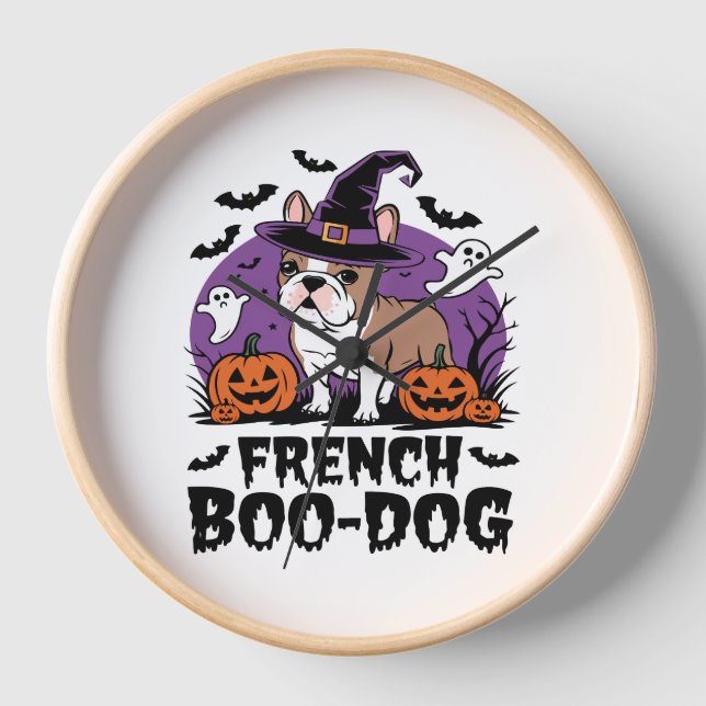 Französischer Boodof - der Spookiest Pup Uhr (Vorderseite)