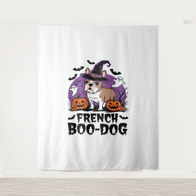 Französischer Boodof - der Spookiest Pup Wandteppich (Vorderseite)