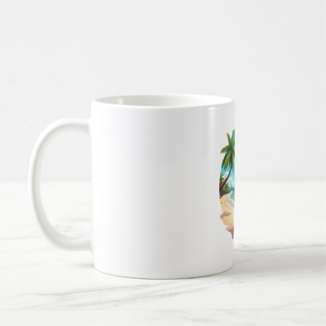 Französischer Bulldog am Strand Kaffeetasse (Links)