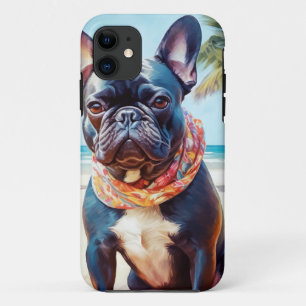 Französischer Bulldog am Strand, Sommergeschenk fü Case-Mate iPhone Hülle