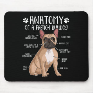 Französischer Bulldog Anatomie Frenchie Dog Lover  Mousepad