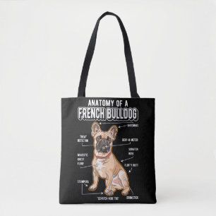 Französischer Bulldog Anatomie Funny Dog Tasche