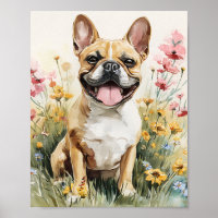 Französischer Bulldog Aquarelldrucker - Niedliches